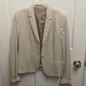 Elie Tahari Double Button Satin Lined Tan Taupe Blazer Size 6